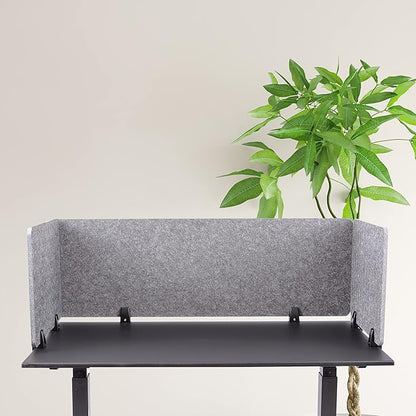 ReFocus™ Raw Clamp-On Acoustic Desk Divider – Reduce Noise and Visual Distractions with This Lightweight Desk Mounted Privacy Panel (Castle Gray, 47.25" x 16", 23.6" x 16", & 23.6" x 16")