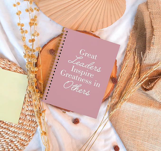 OXW Pink Meeting Notebooks for Work, Leadership Gifts Office Work Notebook Journal for Writing Note Taking, Thank You Gifts for Women Men Leader Boss Mentor Principal Manager, 5.5"x8.3"