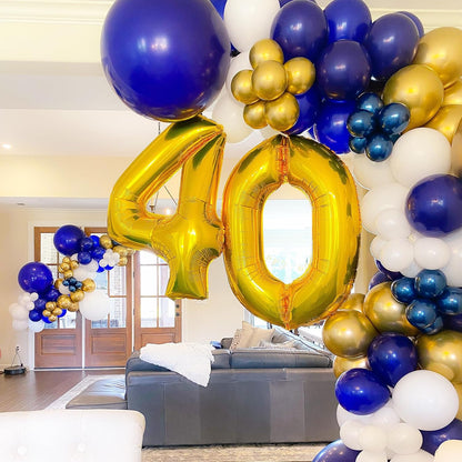 90pack Navy Blue Balloons Different Size 18/12/10/5 Inch Dark Blue Balloon Garland Arch Kit for Graduation, Wedding, Birthday, Baby Shower, Gender Reveal, Anniversary Party Decorations