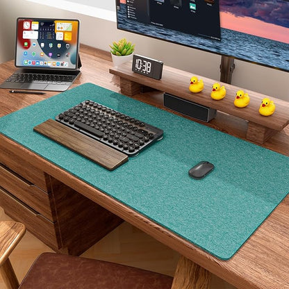 Auhoahsil Felt Desk Mat, Minimalist Large Mouse Pad XXL 35.5 x 15.7 in, Desk Matt for Desktop, Keyboard, Laptop, Computer, Office, Work from Home, Gaming, Dark Green