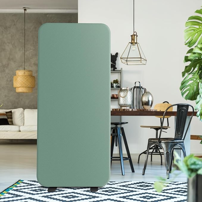 DECOLAB Standing Room Divider, Space Privacy Partition, Portable Wall Panel for Studio Apartment, Office, Home, Classroom, Scratch Resistance, 29"x65", Aqua