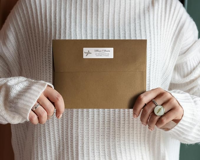 Personalized Return Address Labels - Simple & Stylish Illustrations Elegant Style - Over 40 Images to Choose from - Custom Self Adhesive Stickers for Envelopes (60-960 Labels)