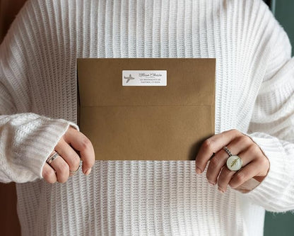 Personalized Return Address Labels - Simple & Stylish Illustrations Elegant Style - Over 40 Images to Choose from - Custom Self Adhesive Stickers for Envelopes (60-960 Labels)