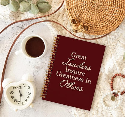 OXW Red Meeting Notebooks for Work, Leadership Gifts Office Work Notebook Journal for Writing Note Taking, Thank You Gifts for Women Men Leader Boss Mentor Principal Manager, 5.5"x8.3"