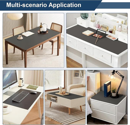 OstepDecor Black Table Cover Protector 24 x 36 Inch, 1.5mm Thick Plastic Table Cover, Dining Table Protector Pad, Waterproof & Easy Cleaning PVC Desk Mat for Dresser, Coffee & Kitchen Wooden Tabletop