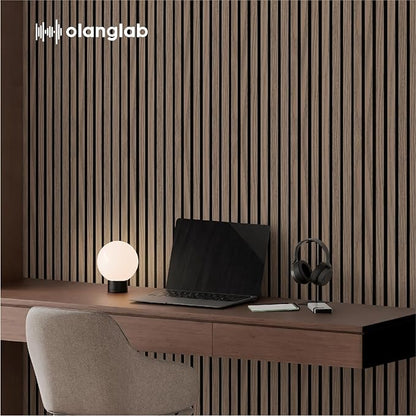 Olanglab Wood Slat Wall Panels, Wooden Acoustic Wall Panels, 94.5"x12.6" Each 3D Wall Panels for Interior Wall Decor, 4 Pack in Total 94.5"x50.4" (Dark Walnut)