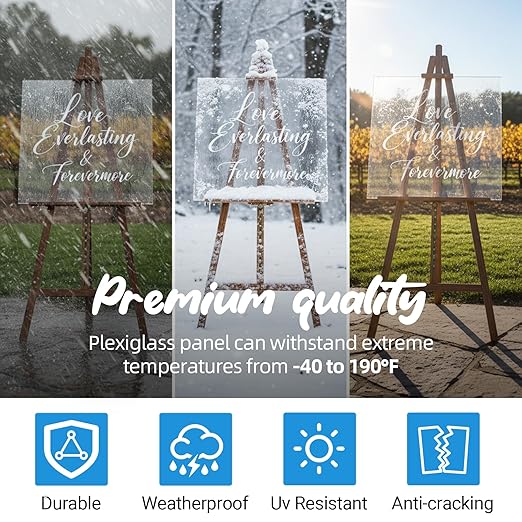 CALPALMY (2-Pack) 24 x 36 Clear Acrylic Sheet Plexiglass 1/4” Thick; Use for Craft Projects, Signs, Display Cases, Sneeze Guard and More; Cut with Cricut, Engraver, Power Saw or Hand Tools