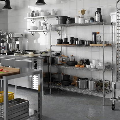 Regal Altair 18" Deep x 54" Wide x 64" Height Wire Shelving Kit | 4-Tier | NSF Commercial Storage Rack Unit