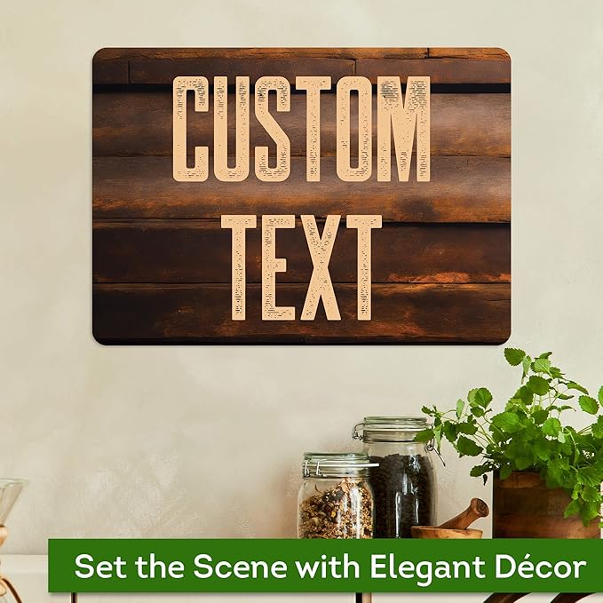 Custom Sign, Custom Street Sign, 11 Font Colors, 13 Font Styles, 4 Hole Options, 22 Sizes, 10x14 Inches, Rust Free DiBound, Fade Resistant, Made in USA by My Sign Center (Vintage Wood)