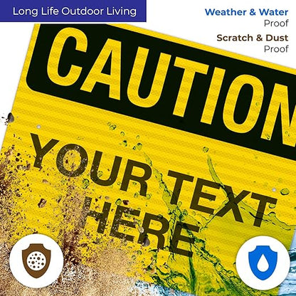 Custom Caution Sign, OSHA Sign, 24x30 Inches, 3M EGP Reflective .080 Aluminum, Fade Resistant, Indoor/Outdoor Use, Made in USA
