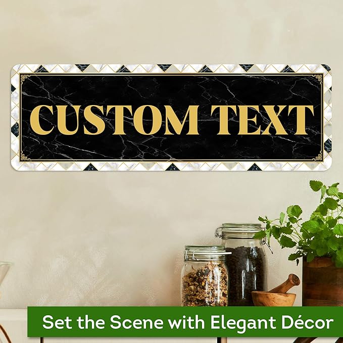 Custom Sign, Custom Street Sign, 11 Font Colors, 13 Font Styles, 4 Hole Options, 22 Sizes, 6x18 Inches, Rust Free DiBound, Fade Resistant, Made in USA by My Sign Center (Marble Tile)