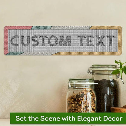 Custom Sign, Custom Street Sign, 11 Font Colors, 13 Font Styles, 4 Hole Options, 22 Sizes, 3x12 Inches, Rust Free DiBound, Fade Resistant, Made in USA by My Sign Center (Fauxsaic 2)
