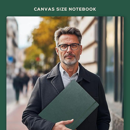 Beechmore Books A3 Sketchbook – 11.7x16.5 Premium Vegan Leather Bound Large Sketch Book Hardcover with 160 Thick 160gsm Perforated Ivory Pages, Blank Sketch Pad Gift Boxed Back Pocket Ribbon Bookmark
