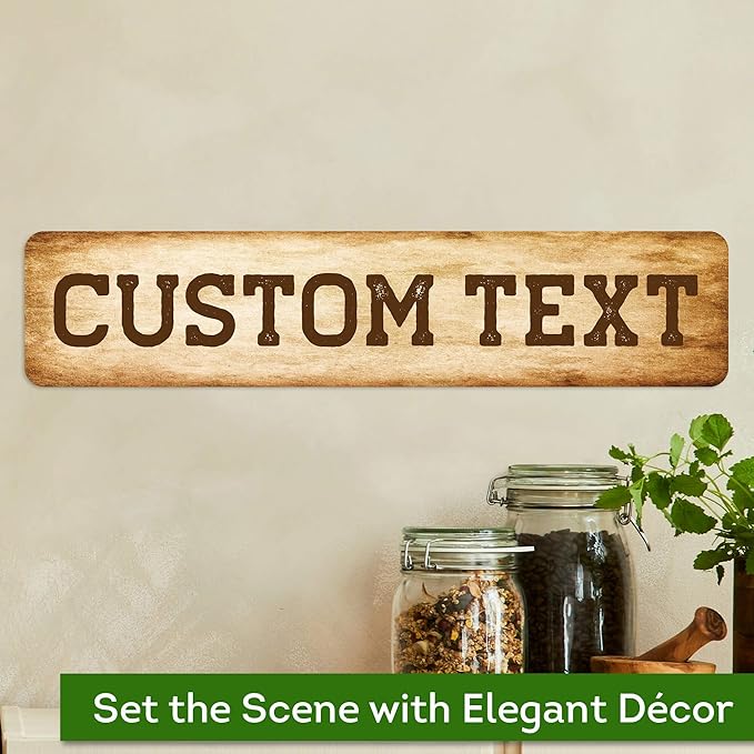 Custom Sign, Custom Street Sign, 11 Font Colors, 13 Font Styles, 4 Hole Options, 22 Sizes, 4x18 Inches, Rust Free DiBound, Fade Resistant, Made in USA by My Sign Center (Vintage)