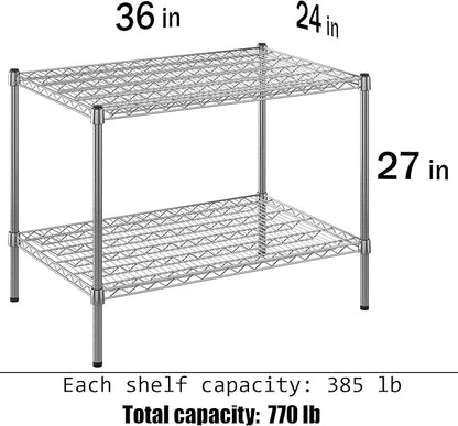 Regal Altair 24" Deep x 36" Wide x 27" Height Wire Shelving Kit | 2-Tier | NSF Commercial Storage Rack Unit