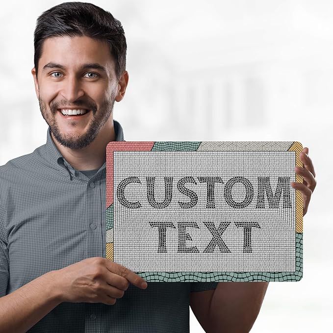 Custom Sign, Custom Street Sign, 11 Font Colors, 13 Font Styles, 4 Hole Options, 22 Sizes, 10x14 Inches, Rust Free DiBound, Fade Resistant, Made in USA by My Sign Center (Fauxsaic 2)