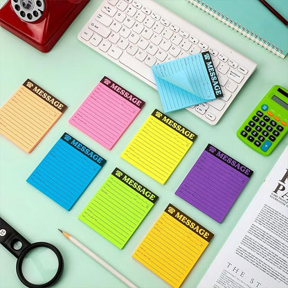 Eaasty Phone Message Pad Phone Message Sticky Notes 4 x 3. 4 Inch Bright Color Self Adhesive Book Call Back Notepad for Home Office Supplies, Assorted Neon Colors(Bright Colors,8 Pieces)