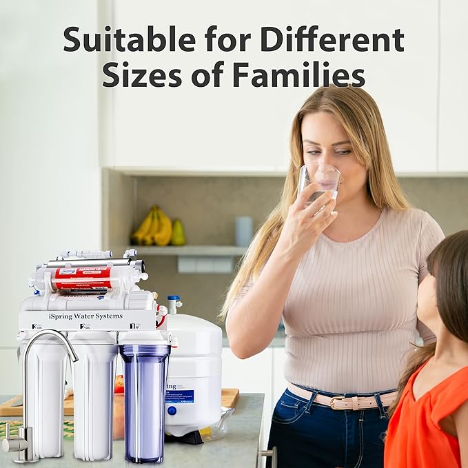 iSpring RCC7AK-UV, NSF Certified, 7-Stage Under Sink Reverse Osmosis Water Filtration System with Alkaline Remineralization and UV Filter, Patented Top-Mounted Faucet Design for Easy Installation