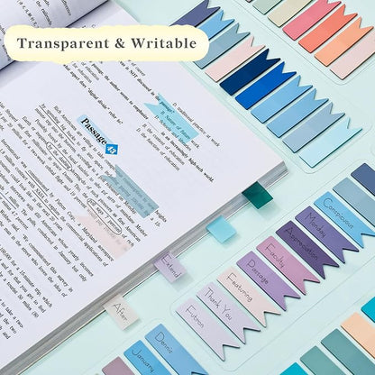 Temiary 1200 Pcs Transparent Sticky Index Tab for Bible Annotating, Vintage | Translucent Arrow Flag Tab Sticky Notes for Bookmarks Bible Tabs Notebook School Supplies