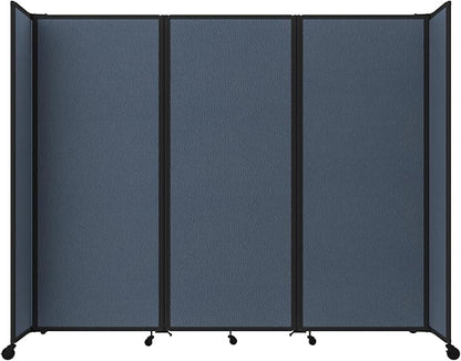 Versare Room Divider 360 Portable Wall Partition | Folding Panels | Large Freestanding Divider | Locking Wheels | Temporary Room Separator