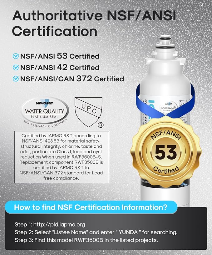 ICEPURE PLUS 46-9490 NSF/ANSI 53 & 42 Certified Refrigerator Water Filter, Remove Lead, Replacement for LG LT800P, ADQ73613401, ADQ73613408, ADQ75795104, LMXS30776S, LSXS26366D, Kenmore 9490, 2PACK