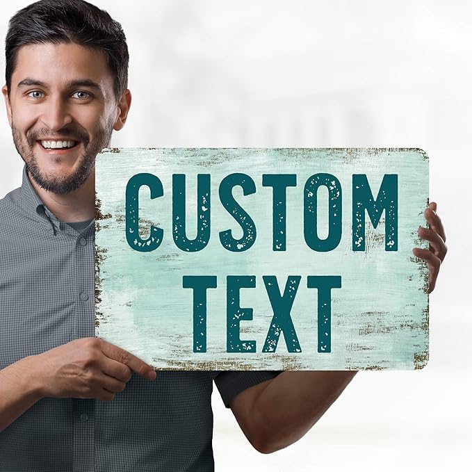 Custom Sign, Custom Street Sign, 11 Font Colors, 13 Font Styles, 4 Hole Options, 22 Sizes, 12x18 Inches, Rust Free DiBound, Fade Resistant, Made in USA by My Sign Center (Shabby Chic)