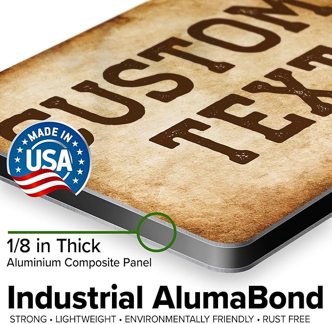 Custom Sign, Custom Street Sign, 11 Font Colors, 13 Font Styles, 4 Hole Options, 22 Sizes, 7x10 Inches, Rust Free DiBound, Fade Resistant, Made in USA by My Sign Center (Vintage)