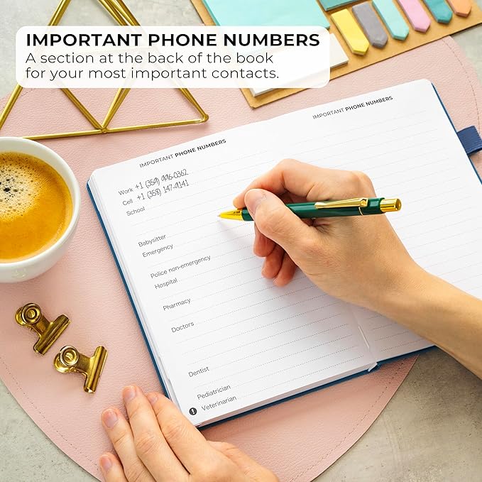 Clever Fox Address Book with alphabetic tabs - PU Leather Telephone and Address Book for Keeping Contacts Safe, Contact Organizer Journal, Medium Size (5.3″ x 7.7″) Hardcover, Mystic Blue