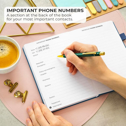 Clever Fox Address Book with alphabetic tabs - PU Leather Telephone and Address Book for Keeping Contacts Safe, Contact Organizer Journal, Medium Size (5.3″ x 7.7″) Hardcover, Mystic Blue