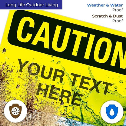 Custom Caution Sign, OSHA Sign, 10x7 Inches, Rust Free .040 Aluminum, Fade Resistant, Indoor/Outdoor Use, Made in USA by Signs