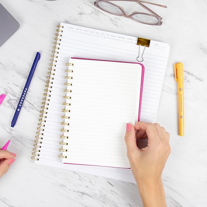 PAPERAGE Lined Spiral Journal Notebook