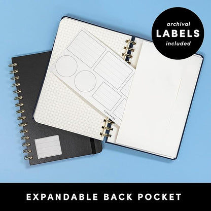 PAPERAGE Graph Paper Spiral Notebook & Journal, (Burgundy), 160 Pages, Medium 5.5 inches x 8 inches - 100 GSM Thick Graphing Paper, Hardcover, Double-Wire Grid Spiral Notebook