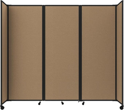 Versare Room Divider 360 Portable Wall Partition | Folding Panels | Large Freestanding Divider | Locking Wheels | Temporary Room Separator
