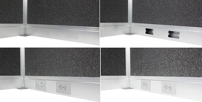 Versare Pre-Configured Hush Panel Electric Cubicle | Workstation Divider Walls | Cubicle Privacy Panels | Office Partition Walls