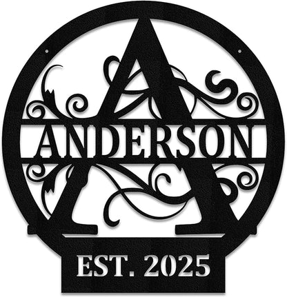 Personalized Metal Monogram Sign EST. Wedding Gift. Family Name Sign. Outdoor Name Sign. Anniversary. Last Name Sign. Metal Sign. Front Door.
