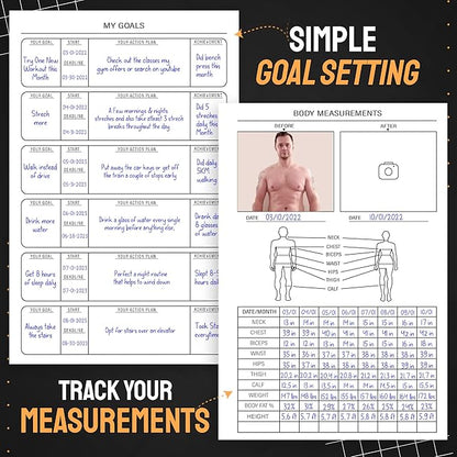 Nextnoid Hardcover Fitness Journal Workout Planner for Men & Women - A5 Sturdy Workout Log Book to Track Gym & Home Workouts - Green