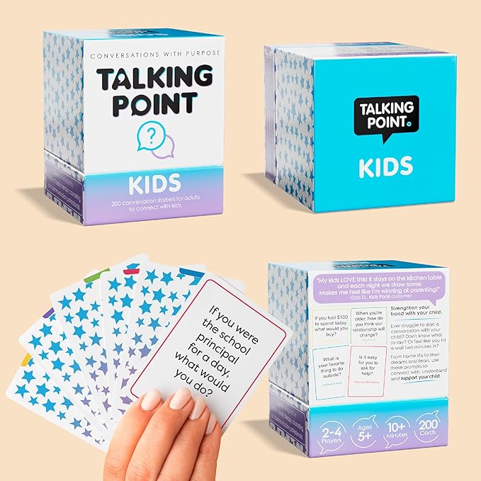 200 Kids Conversation Cards - Get Children to Enjoy Talking & Listening - Great for Road Trip & Family Dinners - A Way for Kids to Express Themselves