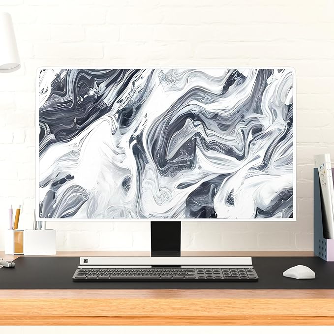Baocicco Abstract Gray Marble Waterproof 75 Inch Television Cover Anti-Static Dustproof Protective Television Covers for TV Screen Abstract Modern TV Dust Cover for Home LED LCD OLED TVs