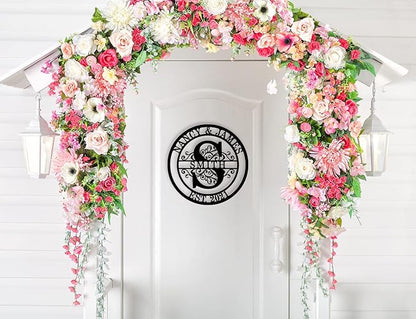 Custom Last Name Sign Personalized Family Name Sign Monogram Wall Decor Personalized Metal Sign Initial Split Letter Monogram Sign Custom Name Sign Personalized Wedding Gift