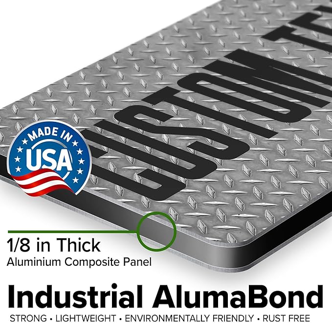 Custom Sign, Custom Street Sign, 11 Font Colors, 13 Font Styles, 4 Hole Options, 22 Sizes, 6x12 Inches, Rust Free DiBound, Fade Resistant, Made in USA by My Sign Center (Diamond Metal)