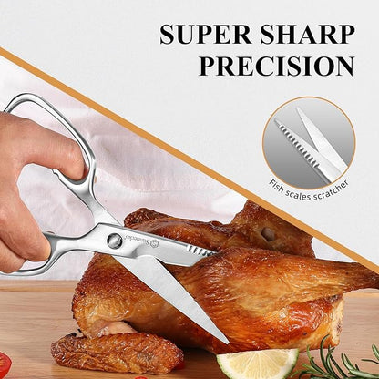 Sunnecko Kitchen Scissors for Food, Heavy Duty Scissors All Purpose Kitchen Shears That Come Apart, 8.5 Inch Fully Forged Stainless Steel