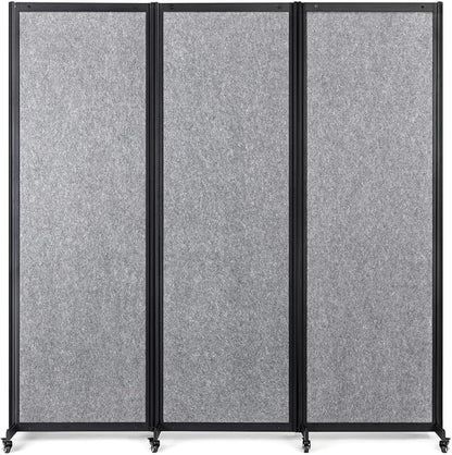 Strongbird Room Partition,Office Divider,Portable Commercial Screen Dividers,Privacy Partition Separator,Classroom School Dividers,6'4"L* 6'7"H,3 Panel,Light Grey