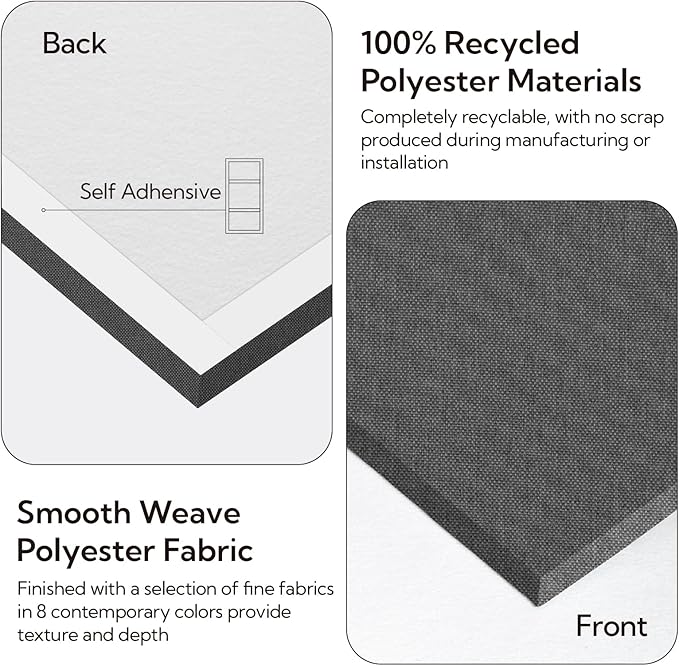 Olanglab Acoustic Panels 2 Pack, 48''x24'' Large Sound Panels, Fabric Wrapped Sound Proof Foam Panels for Walls, Sound Absorbing Panels for Recording Studio Acoustical Treatments (Dark Gray)