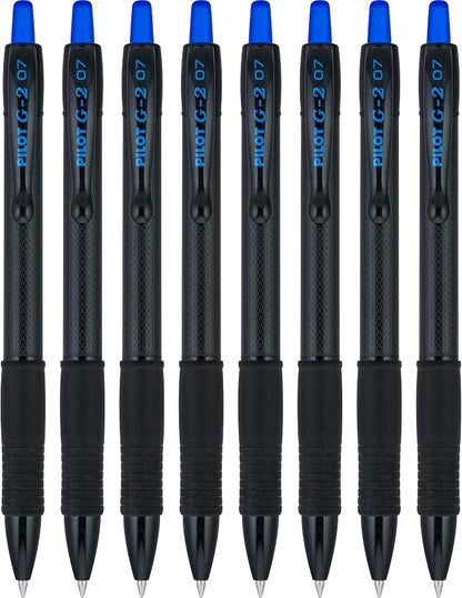 Pilot G2 Edge Blue, Premium Gel Roller Pens, Sensory Writing Experience, 8ct box, Fine Point 0.7 mm