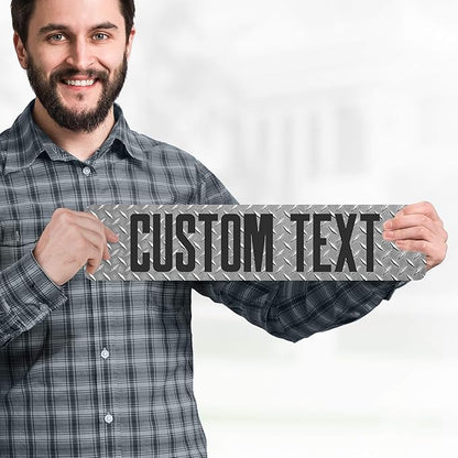 Custom Sign, Custom Street Sign, 11 Font Colors, 13 Font Styles, 4 Hole Options, 22 Sizes, 4x18 Inches, Rust Free DiBound, Fade Resistant, Made in USA by My Sign Center (Diamond Metal)