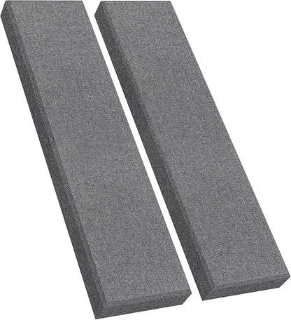 2 Pack 2" Thick Acoustic Panels, 47.24" X 11.81" Fiberglass Wall Panel, Acoustic Panels Sound Absorbing for Office, Studio, Home Theatre - Heather Grey