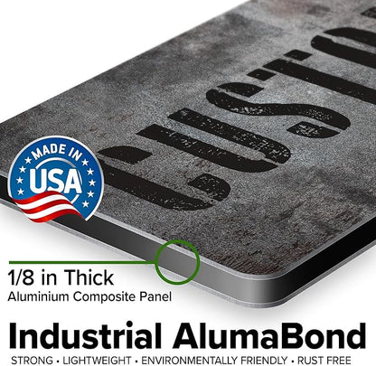 Custom Sign, Custom Street Sign, 11 Font Colors, 13 Font Styles, 4 Hole Options, 22 Sizes, 6x18 Inches, Rust Free DiBound, Fade Resistant, Made in USA by My Sign Center (Grunge Metal)