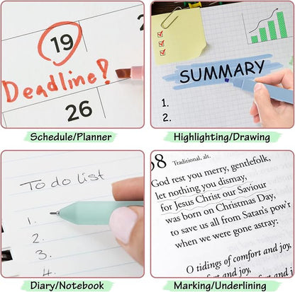 DazSpirit Bible Journaling Kit, Bible Study Supplies Set for Women & Men | 12 Pastel No Bleed Highlighters and 5 Black Pens & Laminated Tabs, Bible Essentials, Christian Gifts