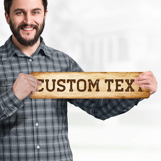 Custom Sign, Custom Street Sign, 11 Font Colors, 13 Font Styles, 4 Hole Options, 22 Sizes, 4x18 Inches, Rust Free DiBound, Fade Resistant, Made in USA by My Sign Center (Vintage)
