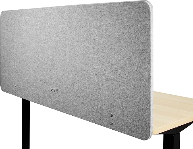 VIVO Clamp-on/Screw-on 60 x 24 inch Privacy Panel, Sound Absorbing Cubicle Desk Divider, Acoustic Partition, Gray, PP-1-V060G